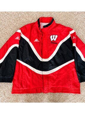 Vintage 90s Apex One Wisconsin Badgers Windbreaker Jacket XL NCAA Nylon